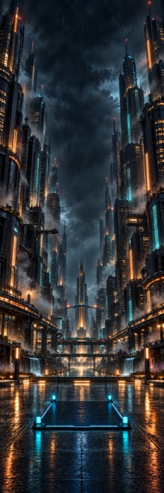 Rain District city backdrop