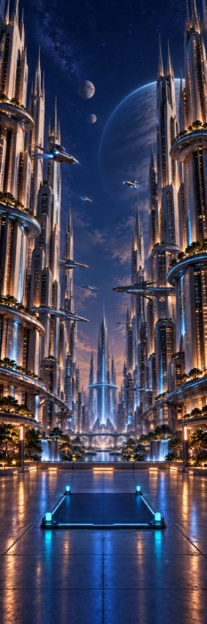 Orbital City science-fiction backdrop
